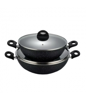 Modern Design Forged Aluminum Nonstick Wok Set Sustainable and Eco-Friendly Metal Cooking Utensil