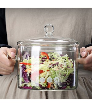 Borosilicate Heat Resistant Glass Cooking Pot Clear Transparent Borosil Microwave Cookware Set