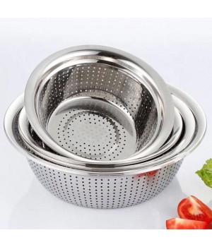 Kitchenware Stainless steel colanders strainers Rice washing vegetables fruit bowl strainers set