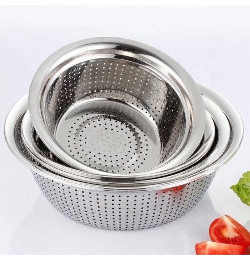 Kitchenware Stainless steel colanders strainers Rice washing vegetables fruit bowl strainers set Kitchenware Stainless steel colanders strainers Rice washing vegetables fruit bowl strainers set