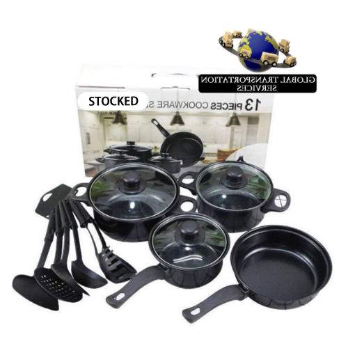In Stock 13 Pieces Black Cast Iron Kitchen Utensils Cooking Tools Non Stick Cookware Set With Pots And Pans Set And lid In Stock 13 Pieces Black Cast Iron Kitchen Utensils Cooking Tools Non Stick Cookware Set With Pots And Pans Set And lid