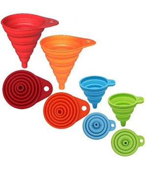 Different Size Muti-Colors Silicone Foldable Funnel Kitchen Tool Collapsible Dropping Funnel