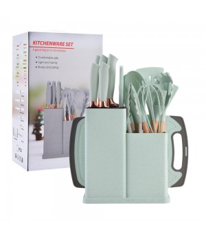 Wholesale 19-piece Silicone Utensils kitchen Set Kitchen Accessories Silicone Kitchen Utensils Sets with Cutting Board