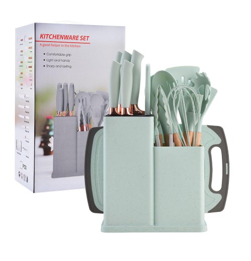 Wholesale 19-piece Silicone Utensils kitchen Set Kitchen Accessories Silicone Kitchen Utensils Sets with Cutting Board Wholesale 19-piece Silicone Utensils kitchen Set Kitchen Accessories Silicone Kitchen Utensils Sets with Cutting Board
