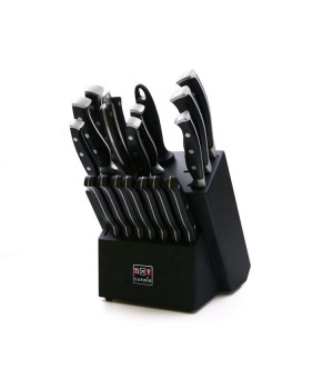 Professional 17 Pcs Multifunction Household Stainless Steel Forged Chef Knife Block Set with Knife Block