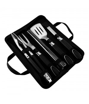 Hot Sale 4pcs Branded BBQ Tool Set Stainless Steel Custom Logo Heat Resistant Accessories Cooking Camping barbecue tools