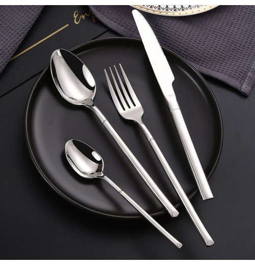 410 Utensis Mirror Polish Piece Flatware 4pcs Knife Fork And Spoon Gold Plated Silver Stainless Steel Low MOQ Elegant Camping 410 Utensis Mirror Polish Piece Flatware 4pcs Knife Fork And Spoon Gold Plated Silver Stainless Steel Low MOQ Elegant Camping