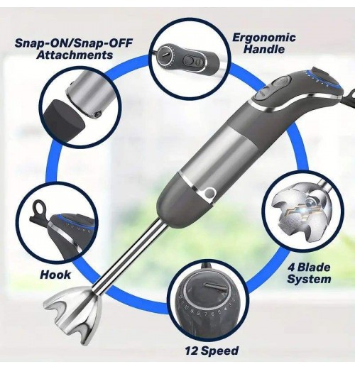 5 In 1 Multi-Function Stick Blender Set Vegetable Chopper Portable Baby Immersion Blender With Whisk 5 In 1 Multi-Function Stick Blender Set Vegetable Chopper Portable Baby Immersion Blender With Whisk