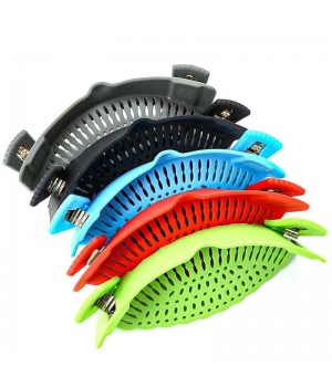 Kitchen Adjustable Colanders Food Bowls Mesh Tea Sink Pasta Pot Pans Clip On Silicone Strainers