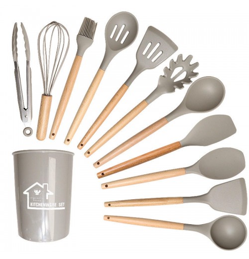 12PCS Silicone Kitchenware Cooking Tools Kitchen Cookware Cooking Sets Silicone Kitchen Utensils Set