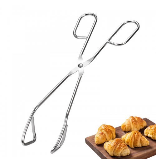 Custom logo Stainless Steel Korean Salad Scissor Tong Practical Bread BBQ Clip Food Tong Anti-scald Food Clamp Custom logo Stainless Steel Korean Salad Scissor Tong Practical Bread BBQ Clip Food Tong Anti-scald Food Clamp
