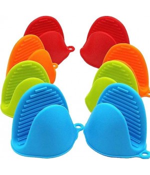 Kitchen Gadgets Silicone Oven Mitts Silicone Potholders Hand Clip Opp Bag Free Samples Printed Silicone Pot Holders 100pcs