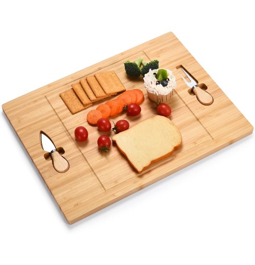 Charcuterie Board Cheeseboard Knife Utensil Set Bamboo Wooden Cheese Board With Knife & Fork Set Charcuterie Board Cheeseboard Knife Utensil Set Bamboo Wooden Cheese Board With Knife & Fork Set