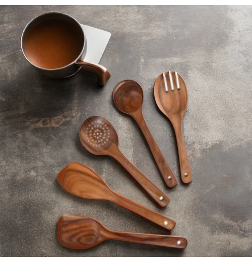 Hot Sale Teak Wood Non-Stick Kitchen Cooking Utensils Set Includes Spoon and Spatula Available in Stock Hot Sale Teak Wood Non-Stick Kitchen Cooking Utensils Set Includes Spoon and Spatula Available in Stock